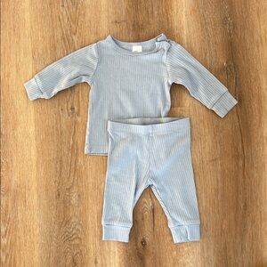 H&M Light Gray Ribbed Baby Set
